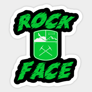 Rock Face, Snowboarding, Mountain Face, hiking sticker Sticker